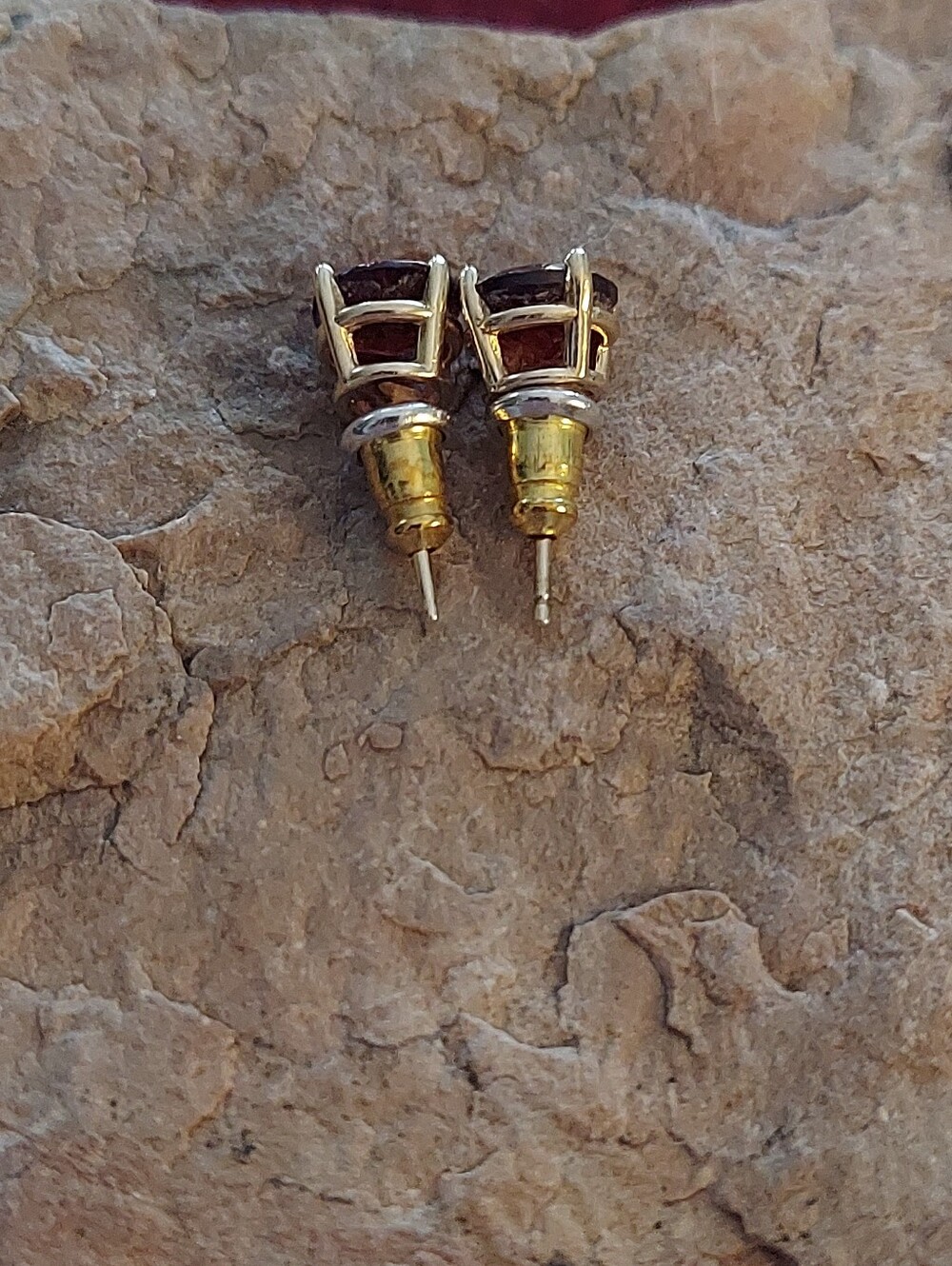 14k Red Garnet Studs View 5